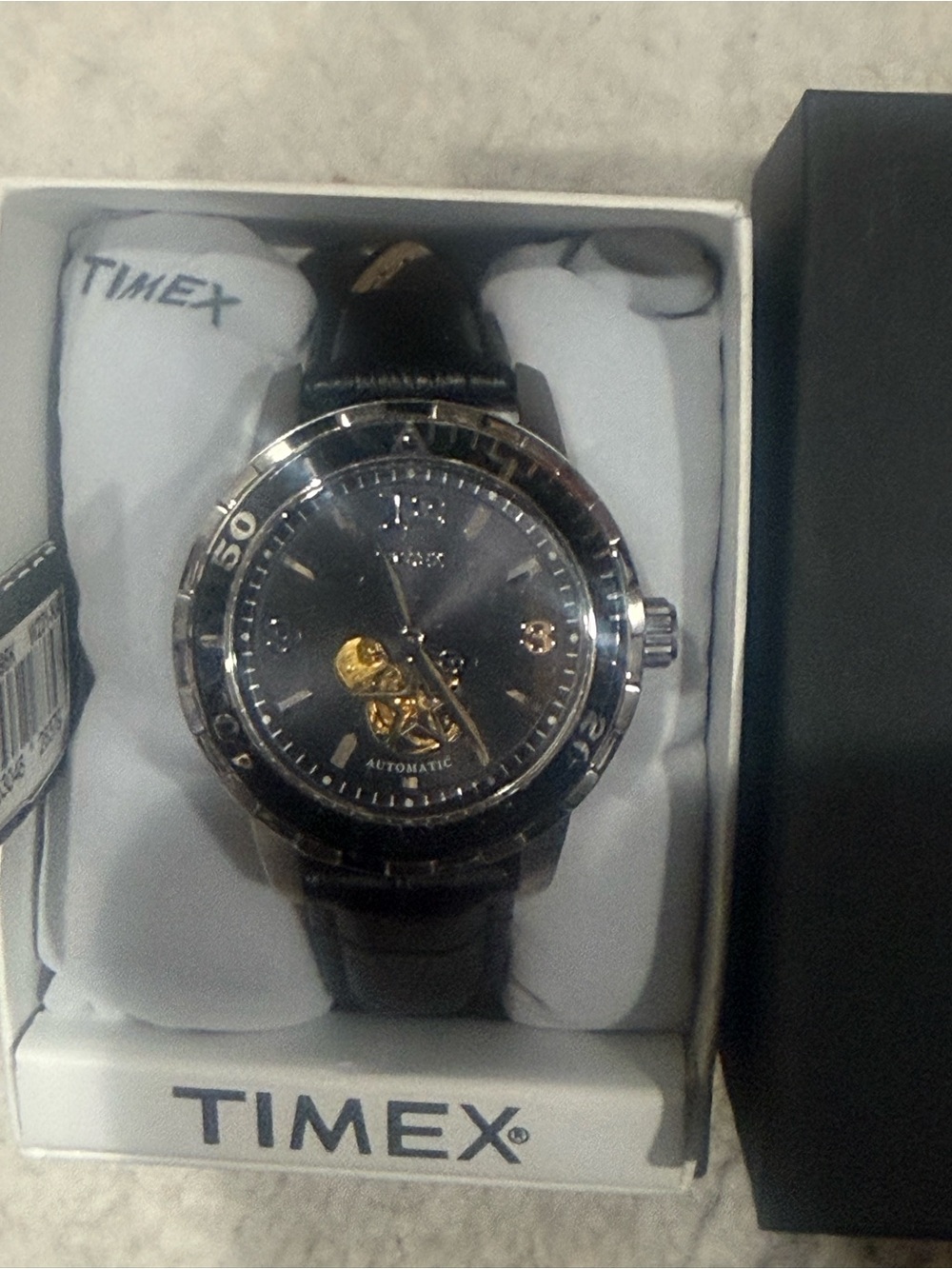 Timex Men's Black Automatic Skeleton Dial Watch